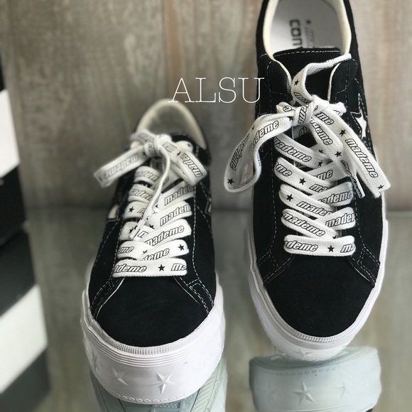 Con&Mademe One Star Platform Suede Black White W - Picture 3 of 8